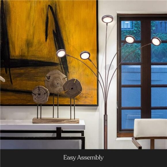 Arc Floor Lamp for Living Room,Tree Floor Lamp with 5 Adjustable Arms,Multi-Head - Picture 4 of 6